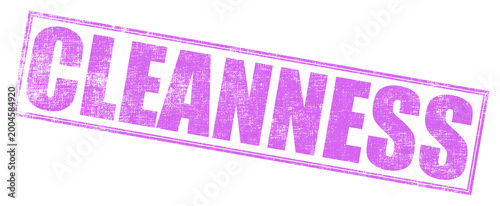 Fotografija Purple cleanness stamp on white background in bold typography for business brand