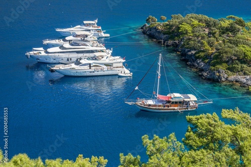 boats in the bay of crete