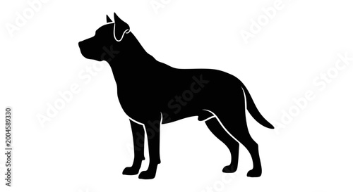 Billede på lærred Silhouette of a Noble Canine: A striking, minimalist silhouette captures the essence of a powerful dog, poised in a moment of attentive stillness, a testament to canine grace and strength