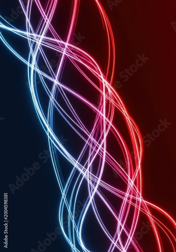 Colorful light trails in dark background