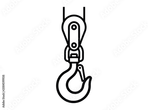 Crane Hook Icon Industrial Lifting Hook Pulley Construction Tool