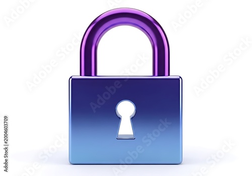 Purple-handled, blue briefcase with white lightbulb symbol on front purple handle