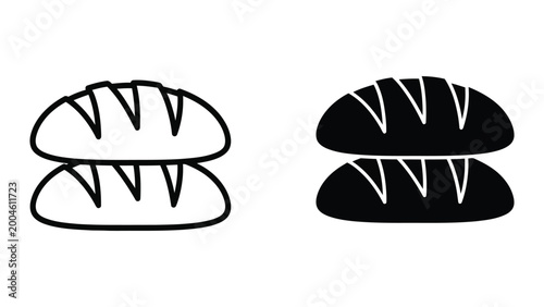 Slika na platnu Simple bread slices with crusty cuts illustration