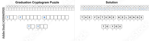 Photos Graduation Cryptogram Puzzle with Solution - The Future Belongs To You