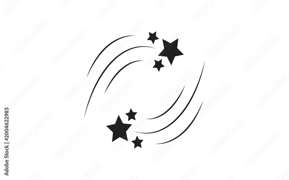 Fototapeta premium Abstract Star Orbit Logo Vector, Dynamic Swirl Symbol Design