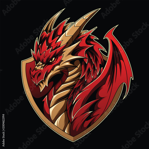 dragon character mascot e-sport logo design
