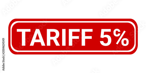 Foto Tariff 5℅ Red grunge rubber stamp vector illustration