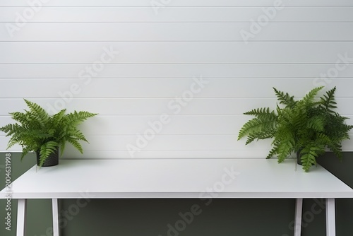 Modern white office corner featuring a stylish mock up wall design for creative workspaces