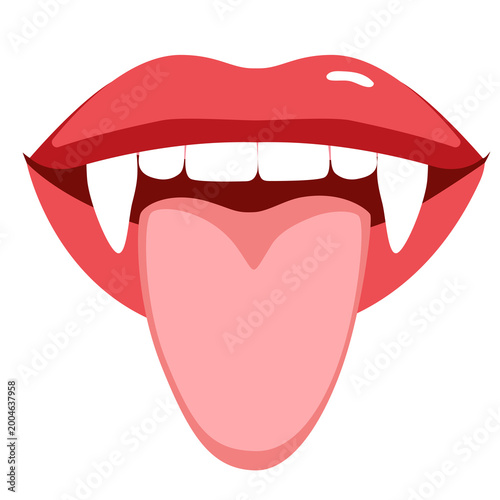 Playful female mouth showing tongue with a funny expression. Clean vector illustration isolated on white background, perfect for social media, branding, emojis and modern design