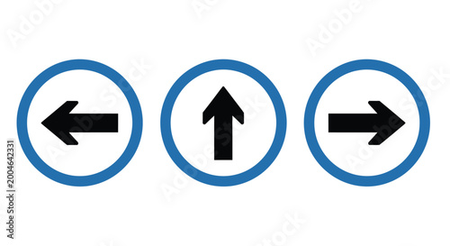 Free Download Directional Arrows Icon Set Pointing Left Up Right Isolated on White - GFXLoad
