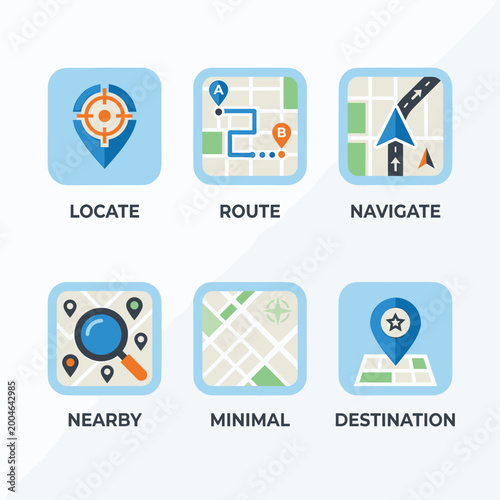 Map App Icons Map Application Icons With Location
