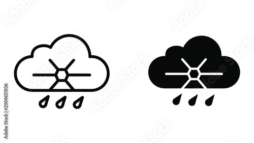 Photos Rain cloud with network signal icon and drops