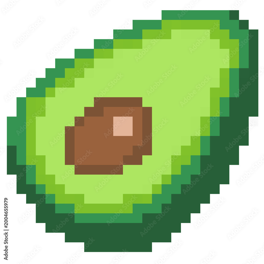 Obraz premium Avocado pixel illustration 