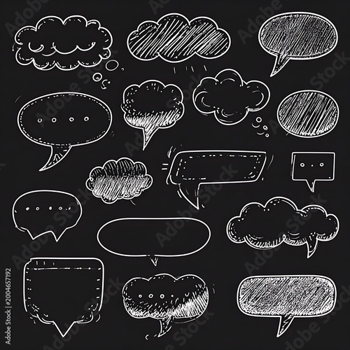 Hand-drawn speech bubbles (3)