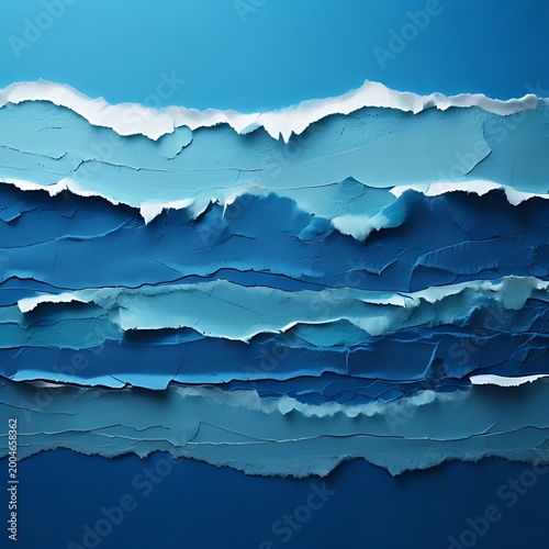 Layered paper textures in various blues and whites