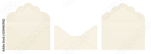Vintage Translucent Envelope Set Elegant Stationery Mockup 