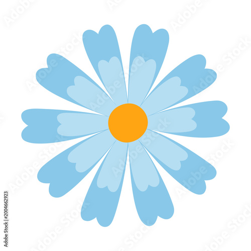 Cute whimsical flower hand drawn simple flat style vector illustration, symbol of spring, cozy home, spring Easter holidays celebration decor, clipart for cards, banner, springtime decoration