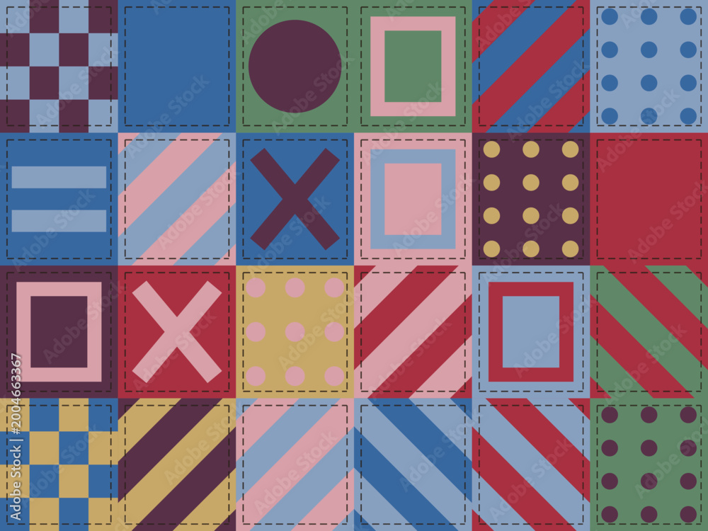 Obraz premium Patchwork Quilt Pattern Folk Craft Background