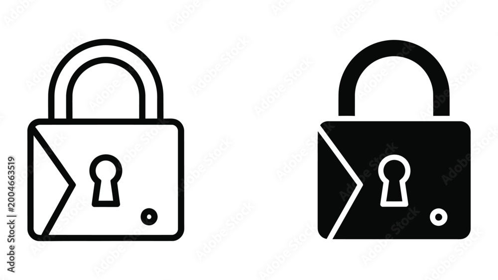 Naklejka premium Locked padlocks with command prompt symbols icon