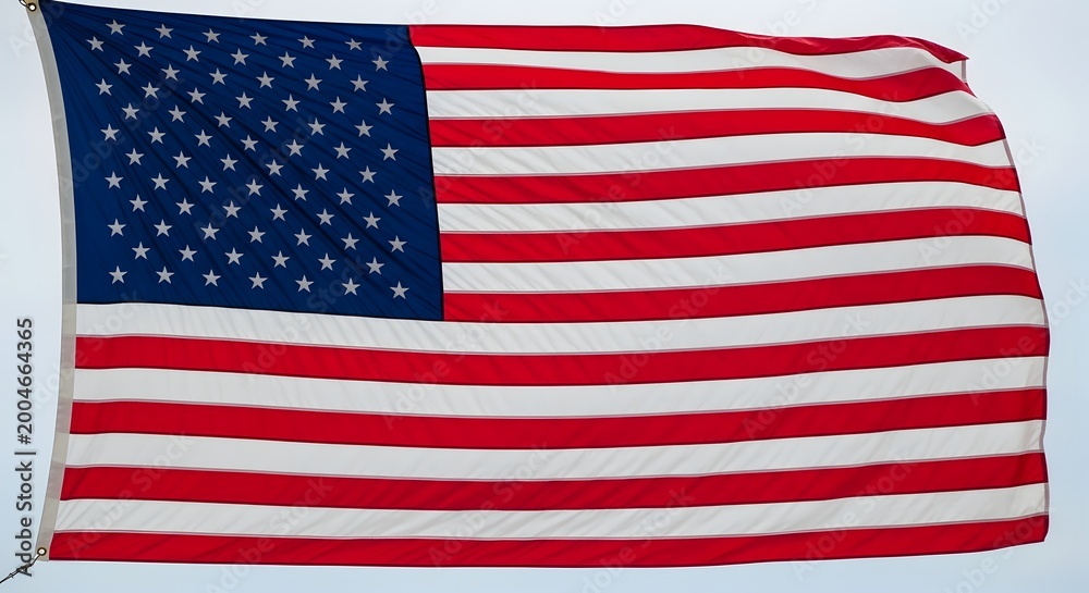Obraz premium American flag displayed stars and stripes waving with patriotic pride