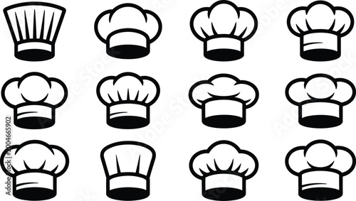 Canvastavla Chef hat icon set for cooking food logo design