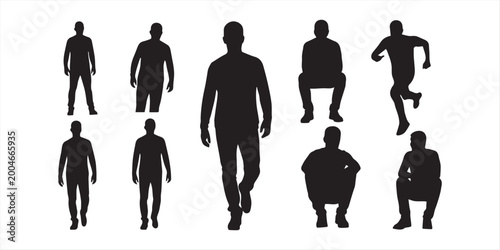 Photos Collection of black silhouettes featuring professional business men and women ca