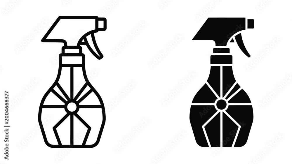Fototapeta premium Spray bottles icon with different color designs