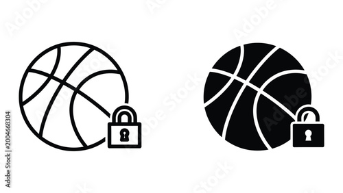 Photos Basketball with lock symbol icons
