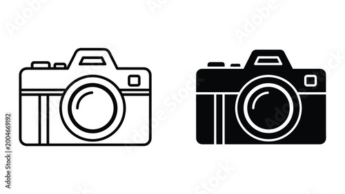 Foto Minimalist camera icons in black and white styles