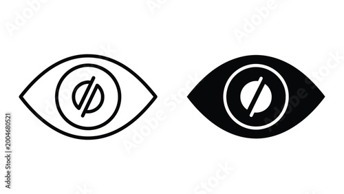 Obraz na plátně Minimalist eye icon with phi symbol inside