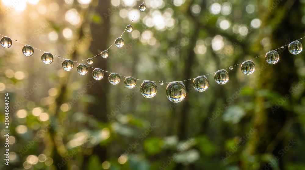 Naklejka premium Macro Dew Crystal Forest