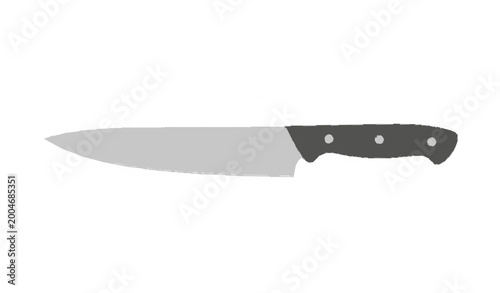 Schilderij op canvas Chef kitchen knife with black handle flat vector illustration isolated cooking t
