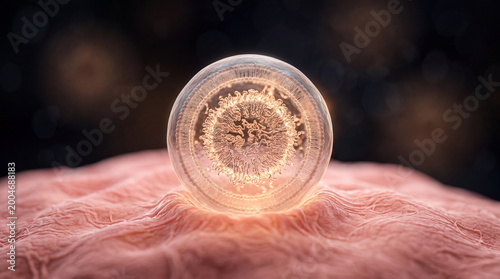 Lipid nanoparticle vesicle interacting with smooth cell membrane in targeted drug delivery concept