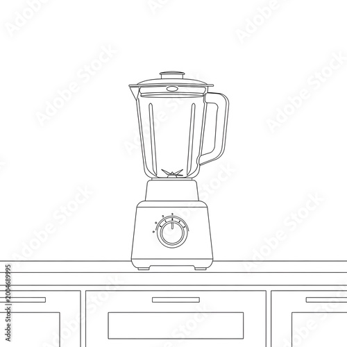 Blender on kitchen countertop
