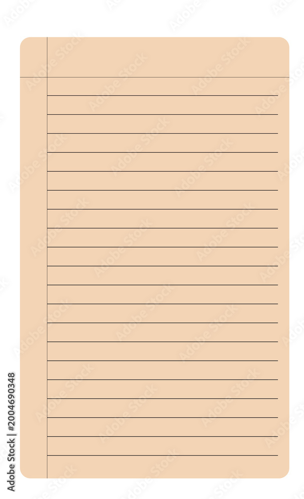 Naklejka premium Notebook paper with lines and margin lined paper writing paper school supplies office supplies writing pad blank page plain paper document background paper texture margin line education