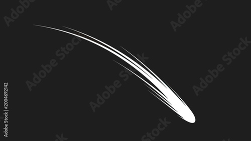 Foto A dynamic white streak with trailing lines against a dark background