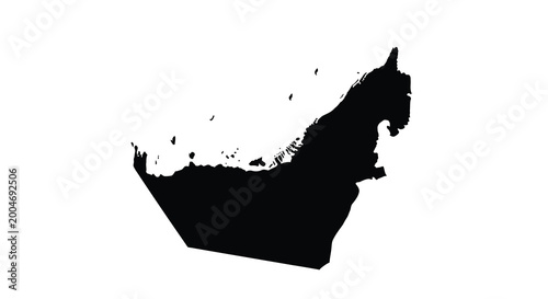 Tableau sur toile united arab emirates map silhouette high quality professional