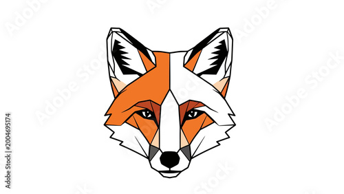Geometric fox head with sharp lines and bold colors