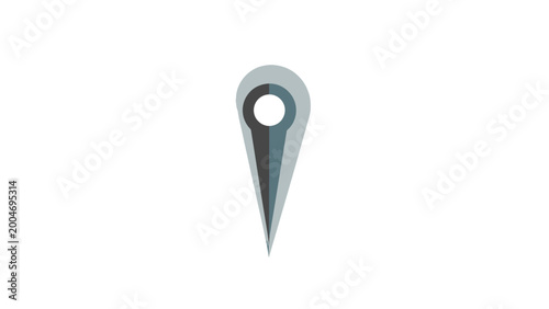 Stylized location marker with layered circular top and pointed bottom
