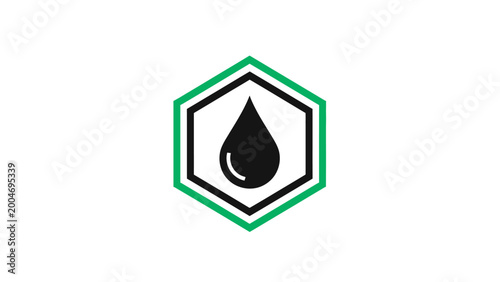 Geometric shape with a drop inside