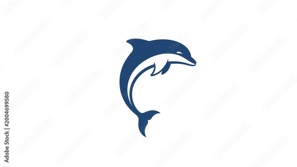 Fototapeta premium A navy blue dolphin leaps gracefully from the water