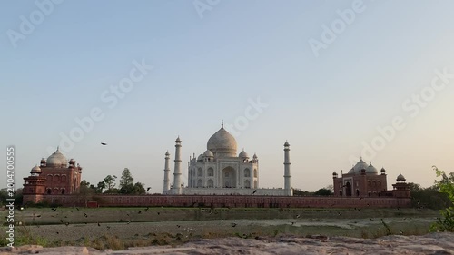 Taj Mahal in Agra, India, as seen from the Taj Mahal Yamuna view point