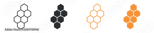 Fotografie Honeycomb hexagon icon set