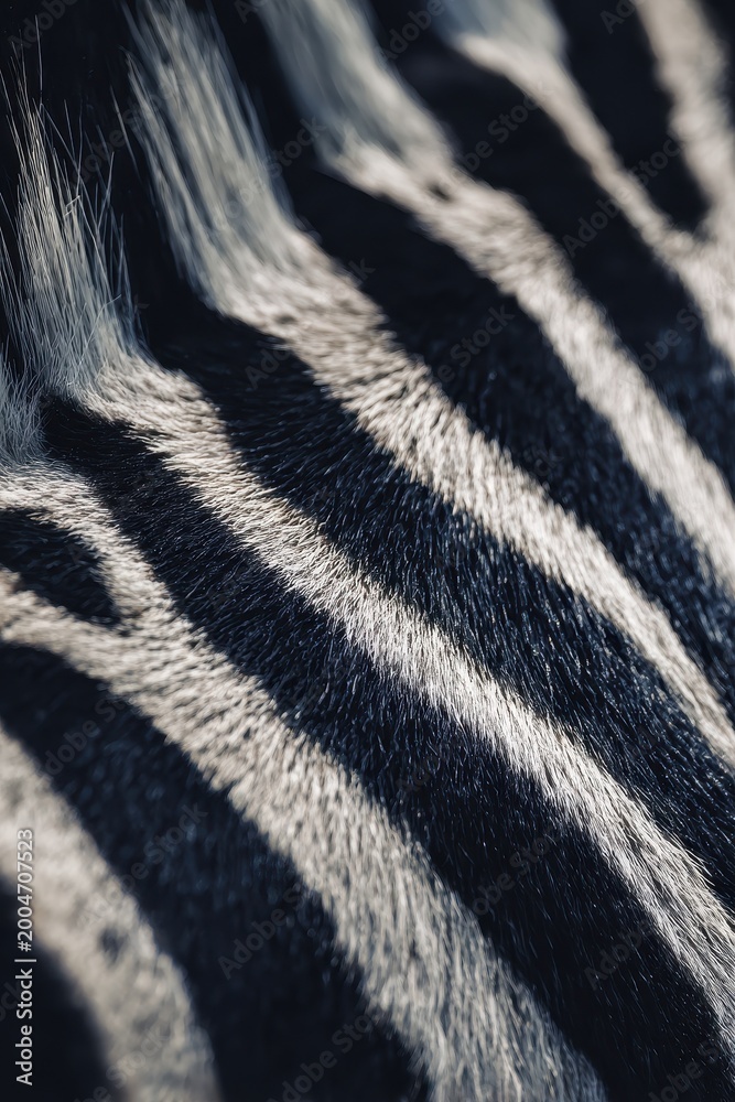 Fototapeta premium Extreme detail of zebra stripe pattern in natural daylight