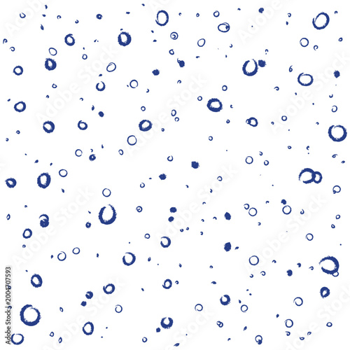 Seamless pattern with scattered ink dots, abstract grunge texture. Hand drawn circles, monochrome black and white style. Minimal repeat background for textile, packaging, wallpaper, modern design