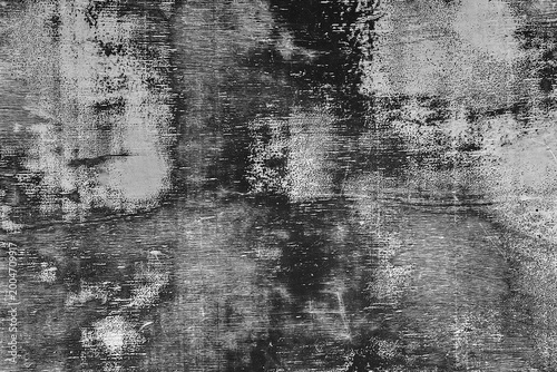 Fotografie Peeling worn weathered messy obsolete black dark paint abstract plank texture ol