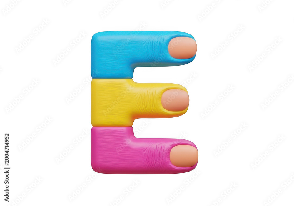 Fototapeta premium Colorful letter e with a playful design