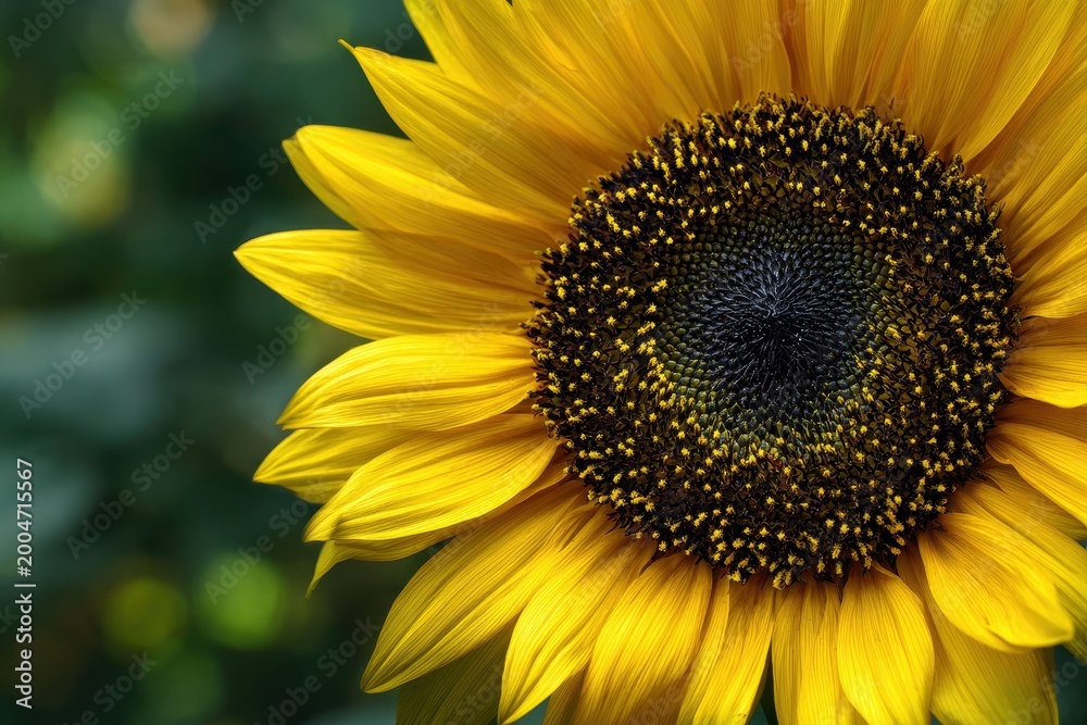 Obraz premium Close-up sunflower head in warm natural light