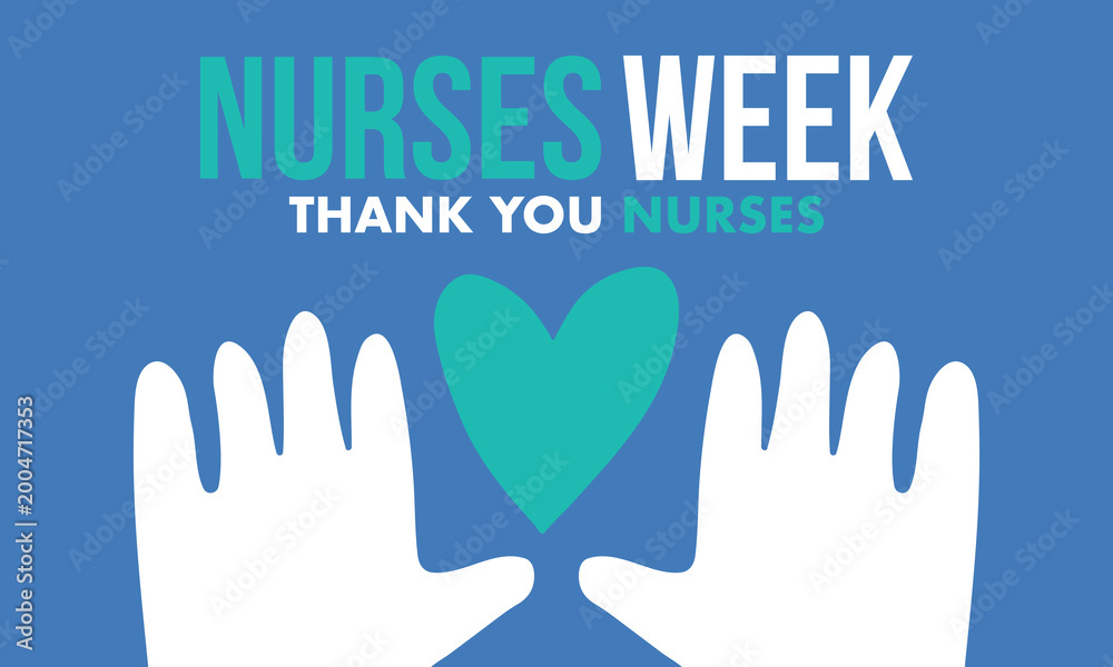 Obraz premium National Nurses Week. Thank you nurses. Medical and health care concept. Fighters against viruses and diseases. In honour of the doctors. Celebrated annual in United States. Vector illustration poster
