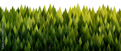 Tableau sur toile Stylized forest landscape with geometric trees